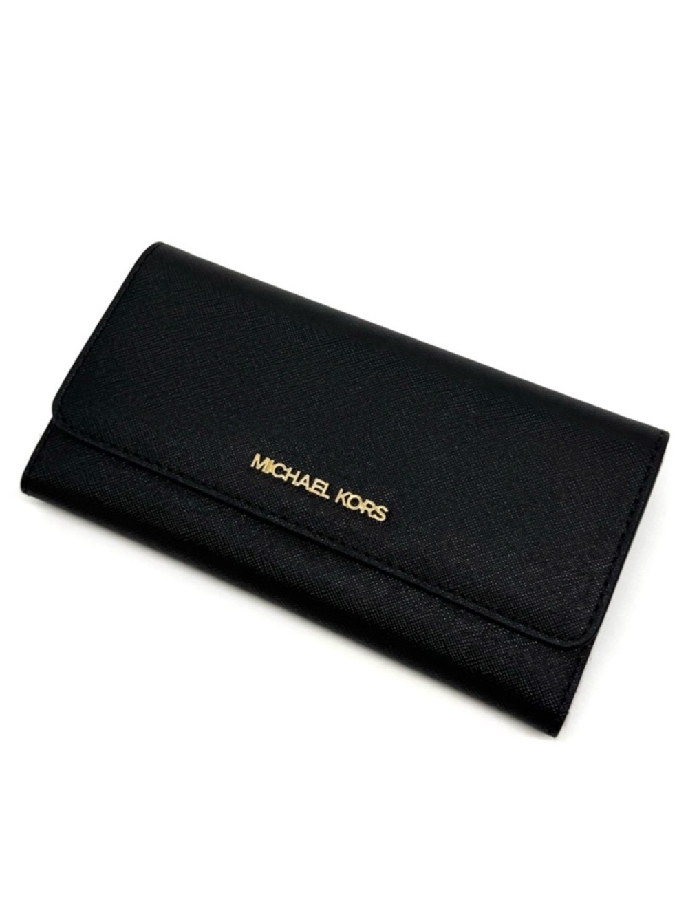 Michael Kors Large Trifold Wallet Black/Gold